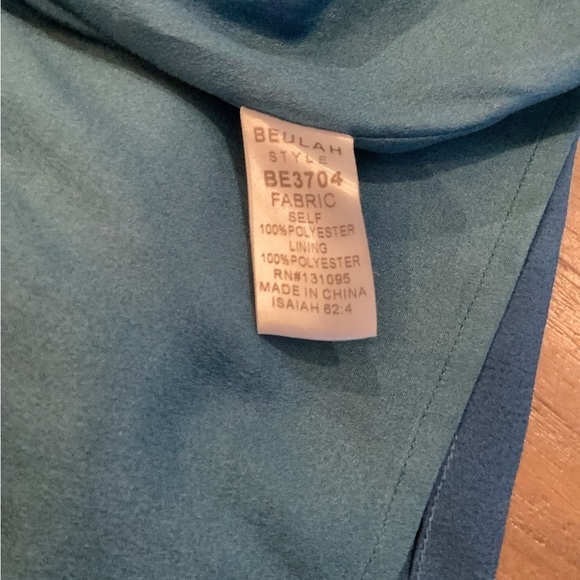 Beulah blue Ruched v Neck 3/4 Sleeve bodycon knee mini cocktail Dress s - Picture 7 of 10